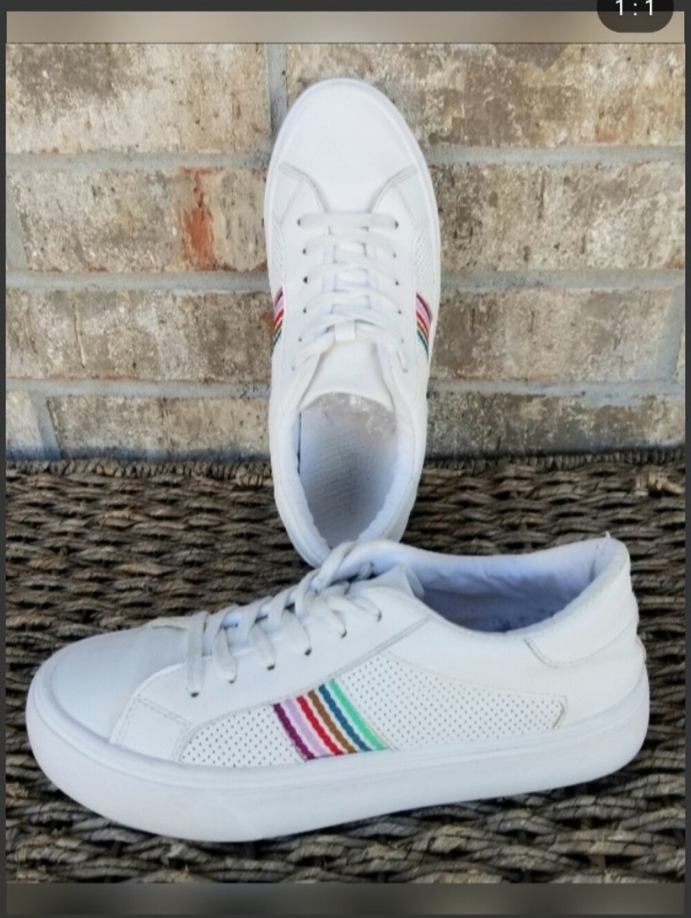 Madden Girl WHITE Euphorik PLATFORM Sneakers (Women 9) Clean / Unique Shoes